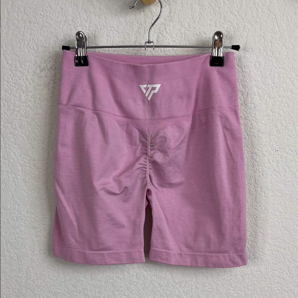Keep That Pump Core Scrunch Shorts Ruched Ribbed Bike Biker Bubblegum Pink